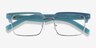 Byron Blue Silver AcetateEyeglass Frames from EyeBuyDirect, Closed View
