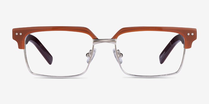 Byron Brown Silver Acetate Eyeglass Frames from EyeBuyDirect