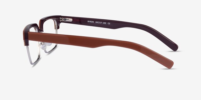 Byron Brown Silver AcetateEyeglass Frames from EyeBuyDirect, Side View