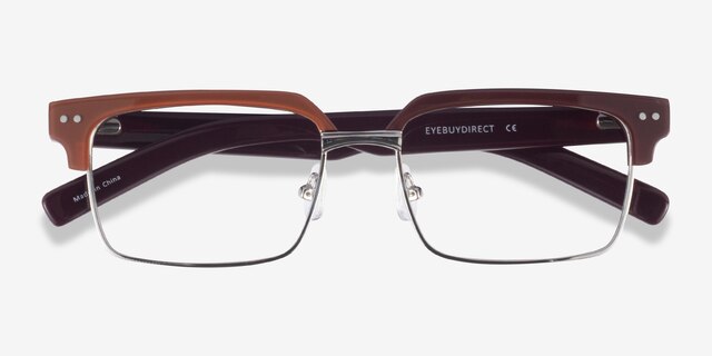 Byron Brown Silver AcetateEyeglass Frames from EyeBuyDirect, Closed View