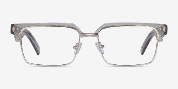 Byron Clear Gray Silver Acetate Eyeglass Frames