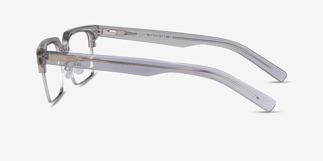 Byron Clear Gray Silver AcetateEyeglass Frames from EyeBuyDirect, Side View