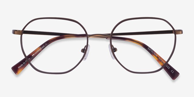 Satsuma Brown Bronze AcetateEyeglass Frames from EyeBuyDirect, Closed View