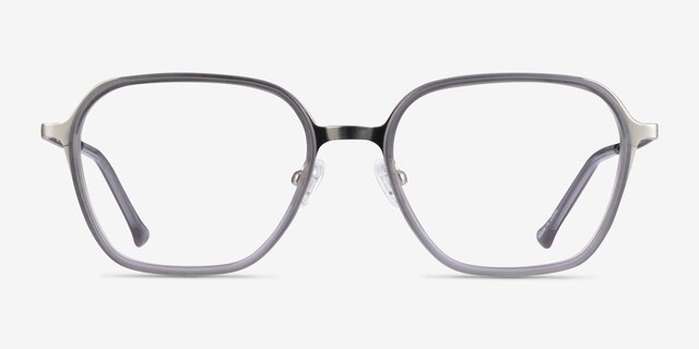 Atami Gray Silver AcetateEyeglass Frames from EyeBuyDirect, Front View