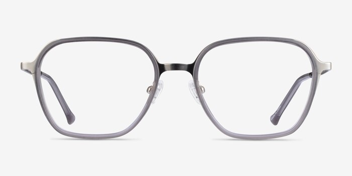 Atami Gray Silver Acetate Eyeglass Frames from EyeBuyDirect
