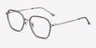 Atami Gray Silver AcetateEyeglass Frames from EyeBuyDirect, Angle View