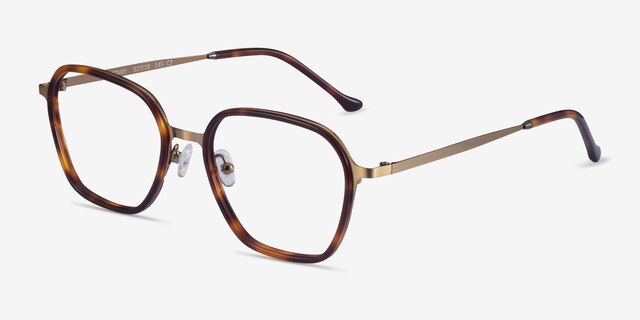 Atami Tortoise Matte Gold AcetateEyeglass Frames from EyeBuyDirect, Angle View