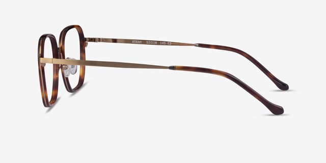 Atami Tortoise Matte Gold AcetateEyeglass Frames from EyeBuyDirect, Side View