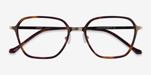 Atami Tortoise Matte Gold AcetateEyeglass Frames from EyeBuyDirect, Closed View