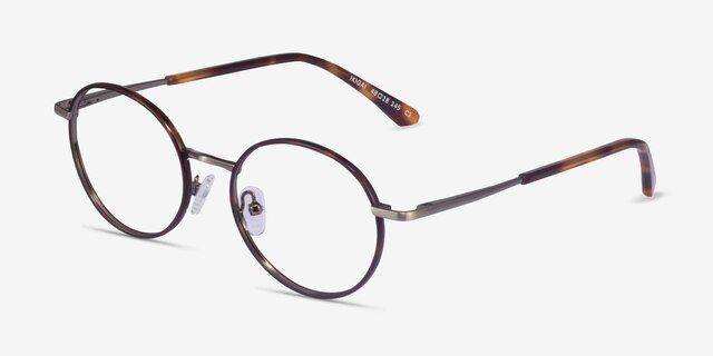 Ikigai Tortoise Gunmetal AcétateMontures de lunettes de vue d'EyeBuyDirect, Vue d'Angle