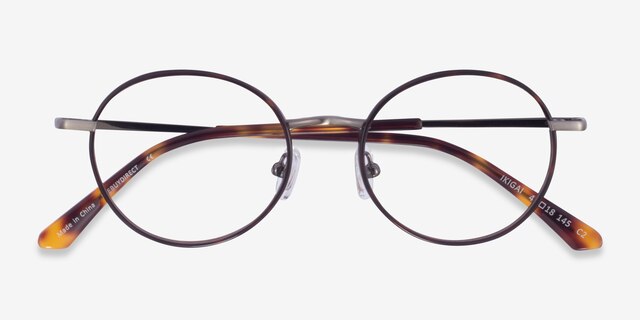 Ikigai Tortoise Gunmetal AcétateMontures de lunettes de vue d'EyeBuyDirect, Vue Rapprochée