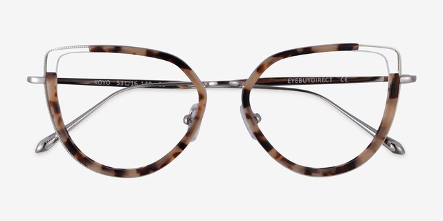 Koyo Ivory Tortoise Silver AcetateEyeglass Frames from EyeBuyDirect, Closed View