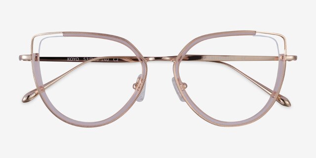 Koyo Champagne Gold AcétateMontures de lunettes de vue d'EyeBuyDirect, Vue Rapprochée