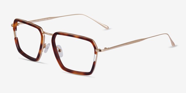 Tsundoku Tortoise Gold AcetateEyeglass Frames from EyeBuyDirect, Angle View