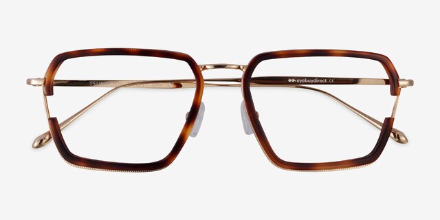 Tsundoku Tortoise Gold AcetateEyeglass Frames from EyeBuyDirect, Closed View