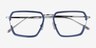 Tsundoku Clear Blue Silver AcetateEyeglass Frames from EyeBuyDirect, Closed View
