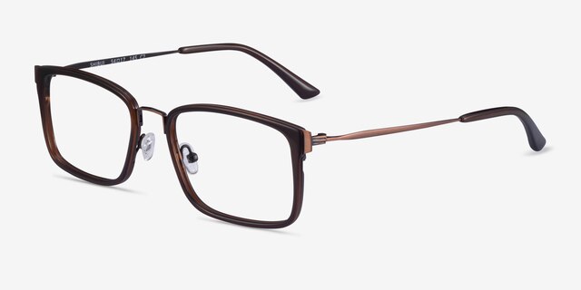 Shibui Coffee AcetateEyeglass Frames from EyeBuyDirect, Angle View