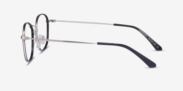 Kogarashi Black Silver AcetateEyeglass Frames from EyeBuyDirect, Side View