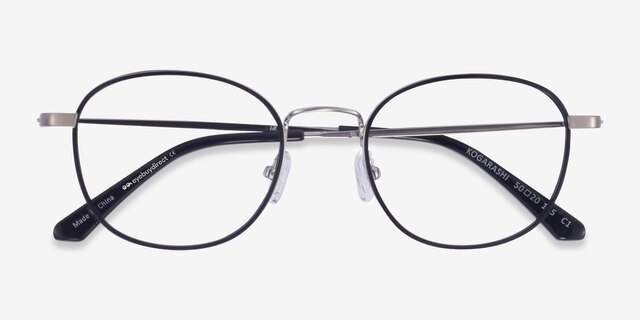Kogarashi Black Silver AcetateEyeglass Frames from EyeBuyDirect, Closed View