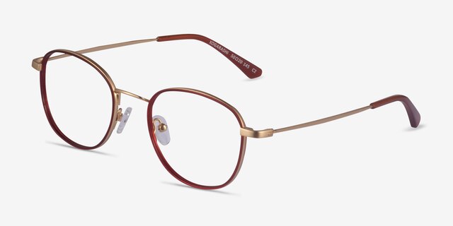 Kogarashi Brown Gold AcetateEyeglass Frames from EyeBuyDirect, Angle View