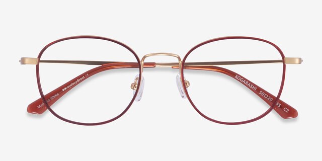 Kogarashi Brown Gold AcetateEyeglass Frames from EyeBuyDirect, Closed View