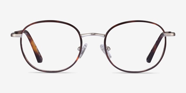 Otaku Tortoise Silver AcetateEyeglass Frames from EyeBuyDirect, Front View