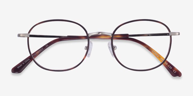 Otaku Tortoise Silver AcetateEyeglass Frames from EyeBuyDirect, Closed View
