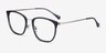 Utamaro Gray Silver AcetateEyeglass Frames from EyeBuyDirect, Angle View