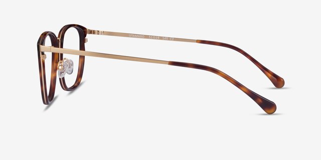 Utamaro Tortoise Gold AcétateMontures de lunettes de vue d'EyeBuyDirect, Vue de Côté