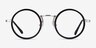 Nagoya Black Silver AcetateEyeglass Frames from EyeBuyDirect, Front View