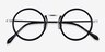 Nagoya Black Silver AcetateEyeglass Frames from EyeBuyDirect, Closed View
