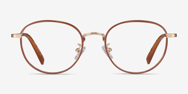 Kofu Brown Gold Acetate Eyeglass Frames
