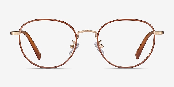 Kofu Brown Gold Acétate Montures de lunettes de vue