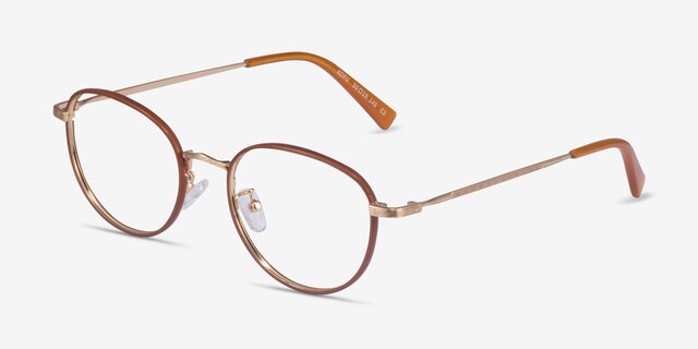 Kofu Brown Gold AcétateMontures de lunettes de vue d'EyeBuyDirect, Vue d'Angle