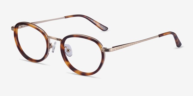 Myoko Tortoise Gold AcétateMontures de lunettes de vue d'EyeBuyDirect, Vue d'Angle