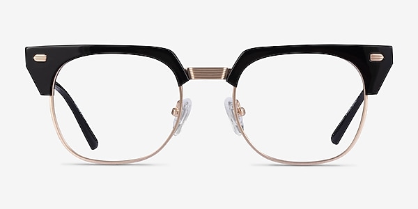 Nichibotsu Black Gold Acetate Eyeglass Frames