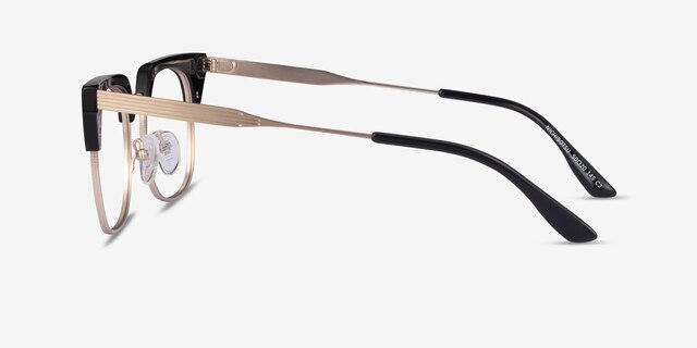 Nichibotsu Black Gold AcetateEyeglass Frames from EyeBuyDirect, Side View