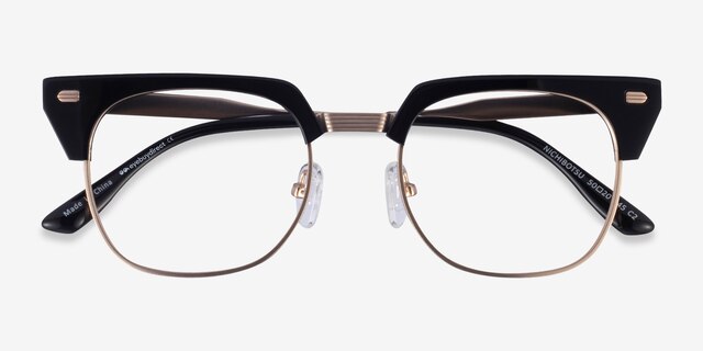 Nichibotsu Black Gold AcetateEyeglass Frames from EyeBuyDirect, Closed View
