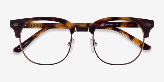 Komorebi Tortoise Bronze AcetateEyeglass Frames from EyeBuyDirect, Closed View