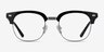 Komorebi Black Silver AcetateEyeglass Frames from EyeBuyDirect, Front View