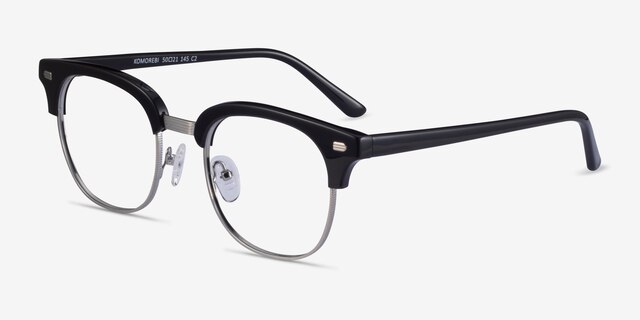 Komorebi Black Silver AcetateEyeglass Frames from EyeBuyDirect, Angle View