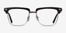 Murakami Black Silver AcetateEyeglass Frames from EyeBuyDirect, Front View
