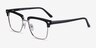 Murakami Black Silver AcetateEyeglass Frames from EyeBuyDirect, Angle View
