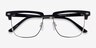 Murakami Black Silver AcetateEyeglass Frames from EyeBuyDirect, Closed View