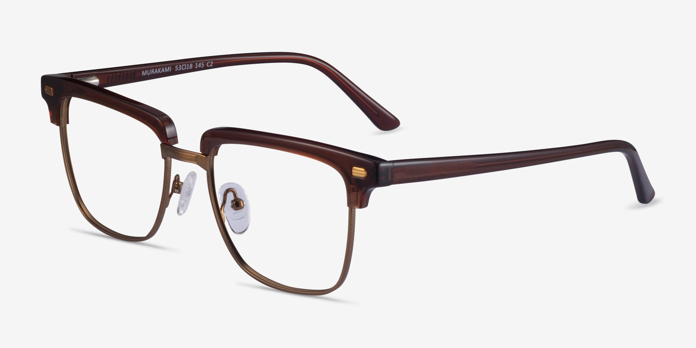 Murakami Browline Clear Brown Bronze Glasses for Men | Eyebuydirect