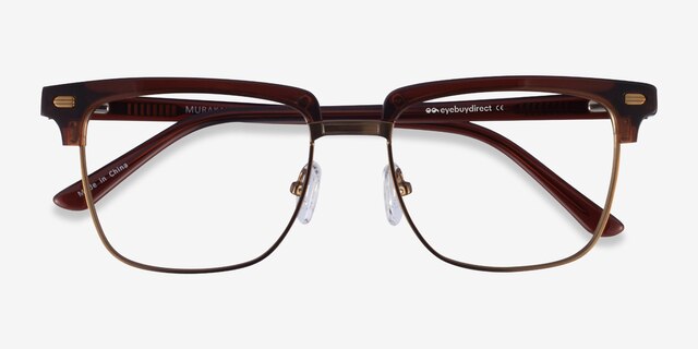 Murakami Clear Brown Bronze AcetateEyeglass Frames from EyeBuyDirect, Closed View