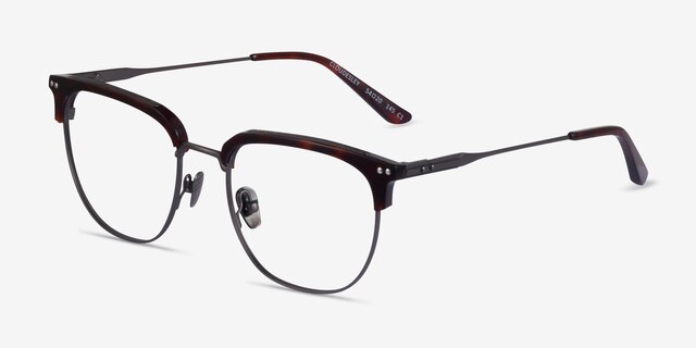 Cloudesley Tortoise Gunmetal AcetateEyeglass Frames from EyeBuyDirect, Angle View