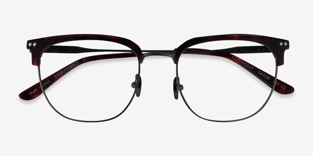 Cloudesley Tortoise Gunmetal AcetateEyeglass Frames from EyeBuyDirect, Closed View
