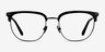 Cloudesley Black Gunmetal AcétateMontures de lunettes de vue d'EyeBuyDirect, Vue de Face
