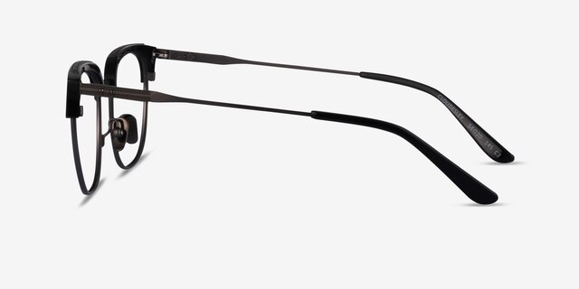 Cloudesley Black Gunmetal AcétateMontures de lunettes de vue d'EyeBuyDirect, Vue de Côté